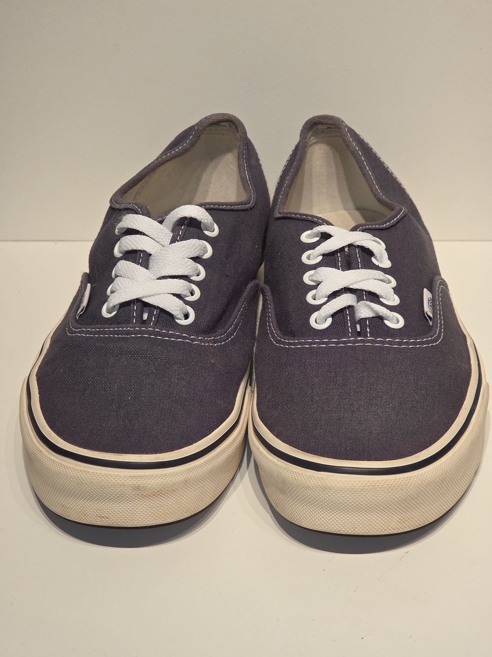Vans Low-Top Canvas Sneakers in Deep Navy with White Laces